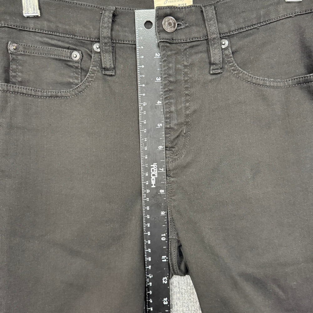 J Crew Jeans Women 28T Black 9" High-Rise Toothpick Skinny Denim Cotton Stretch - Picture 11 of 14
